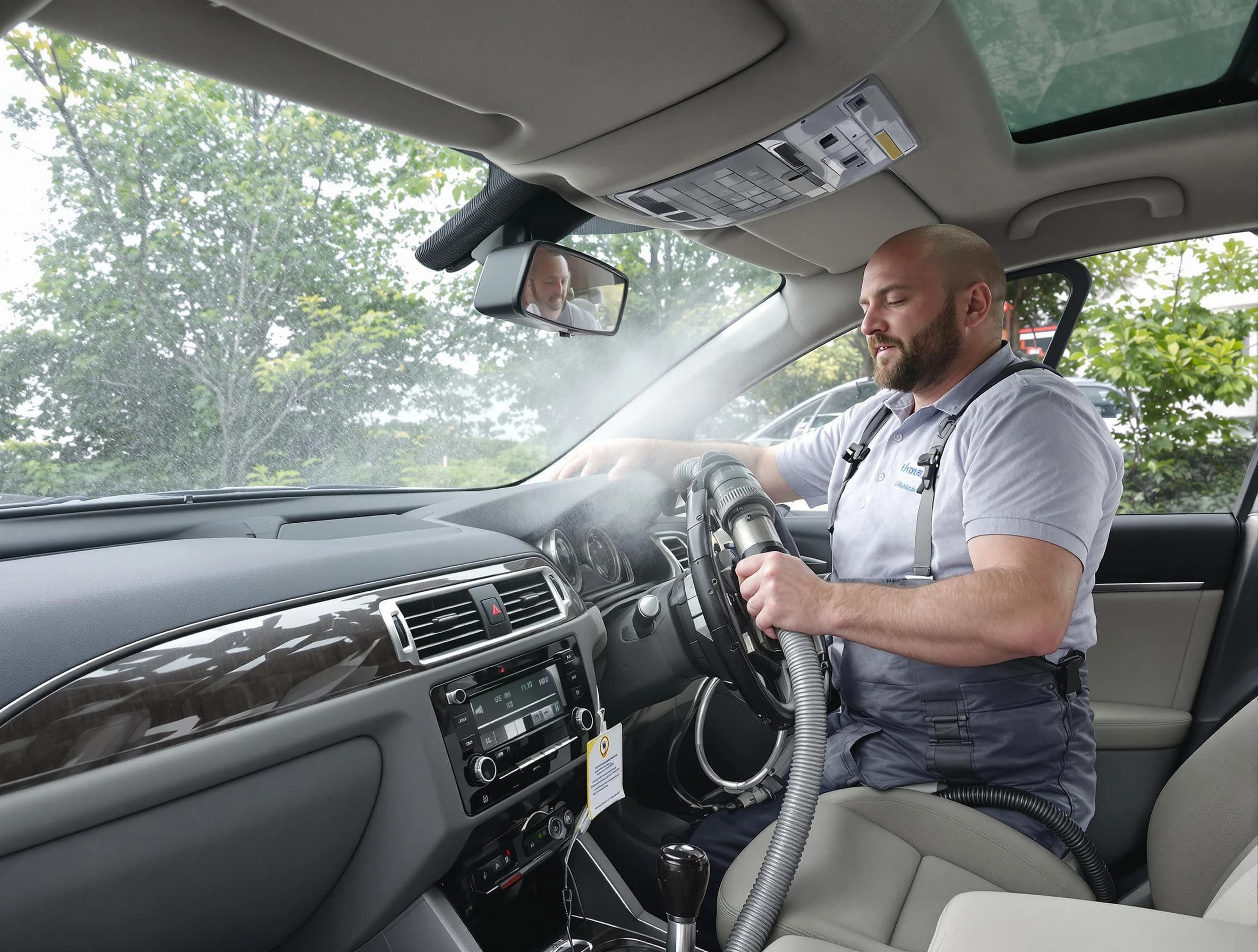 Edgewood Air Duct Cleaning specialist performing professional car duct cleaning in Edgewood