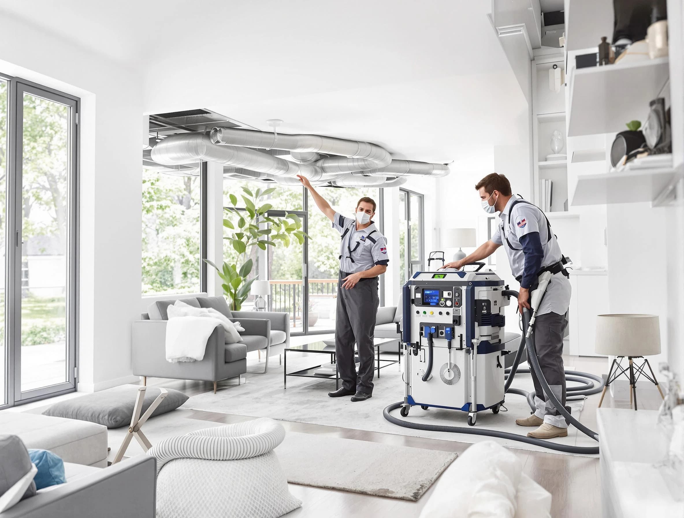 Edgewood Air Duct Cleaning professional conducting pure air duct cleaning with state-of-the-art equipment in Edgewood