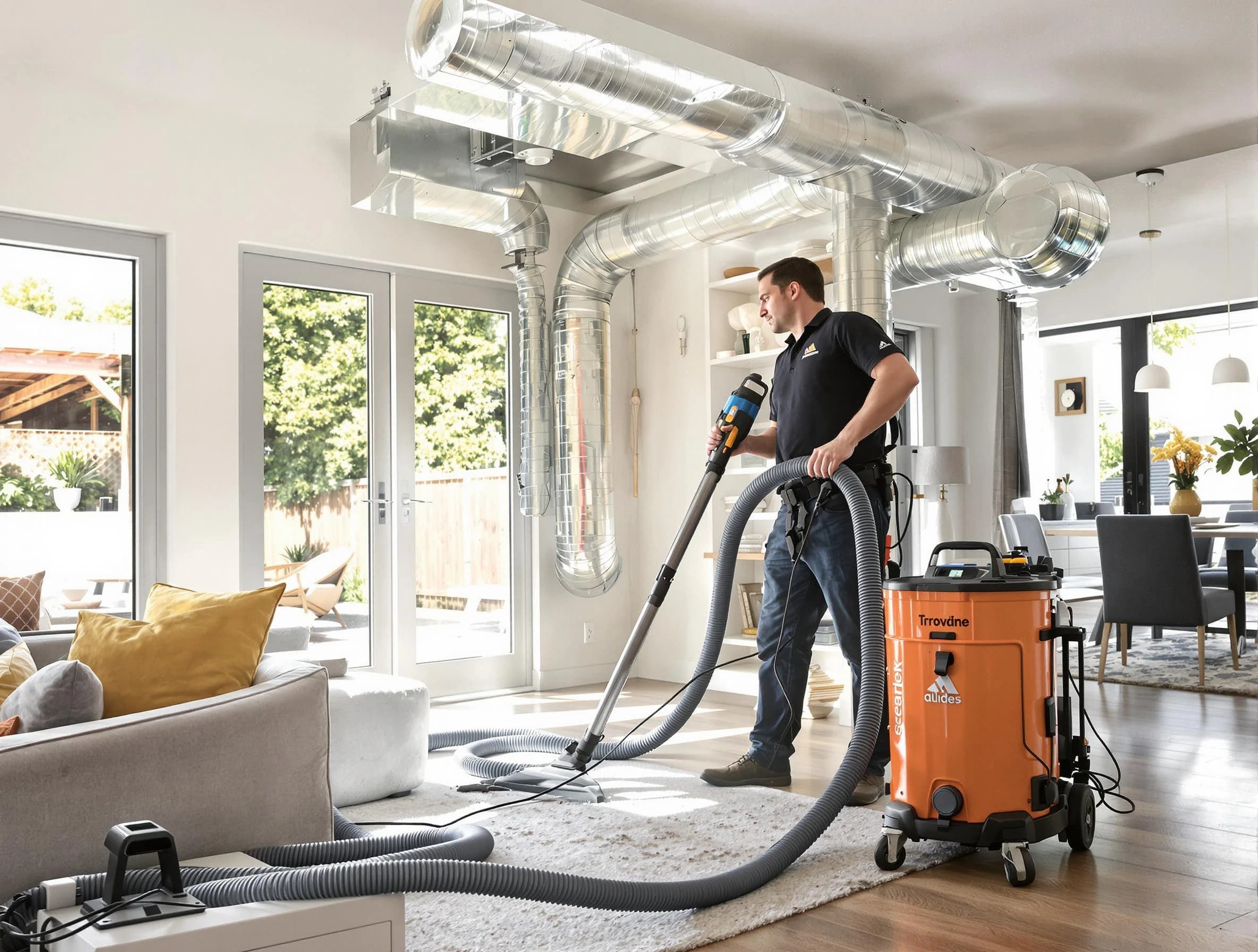 Edgewood Air Duct Cleaning specialist performing thorough residential duct cleaning using advanced equipment in Edgewood