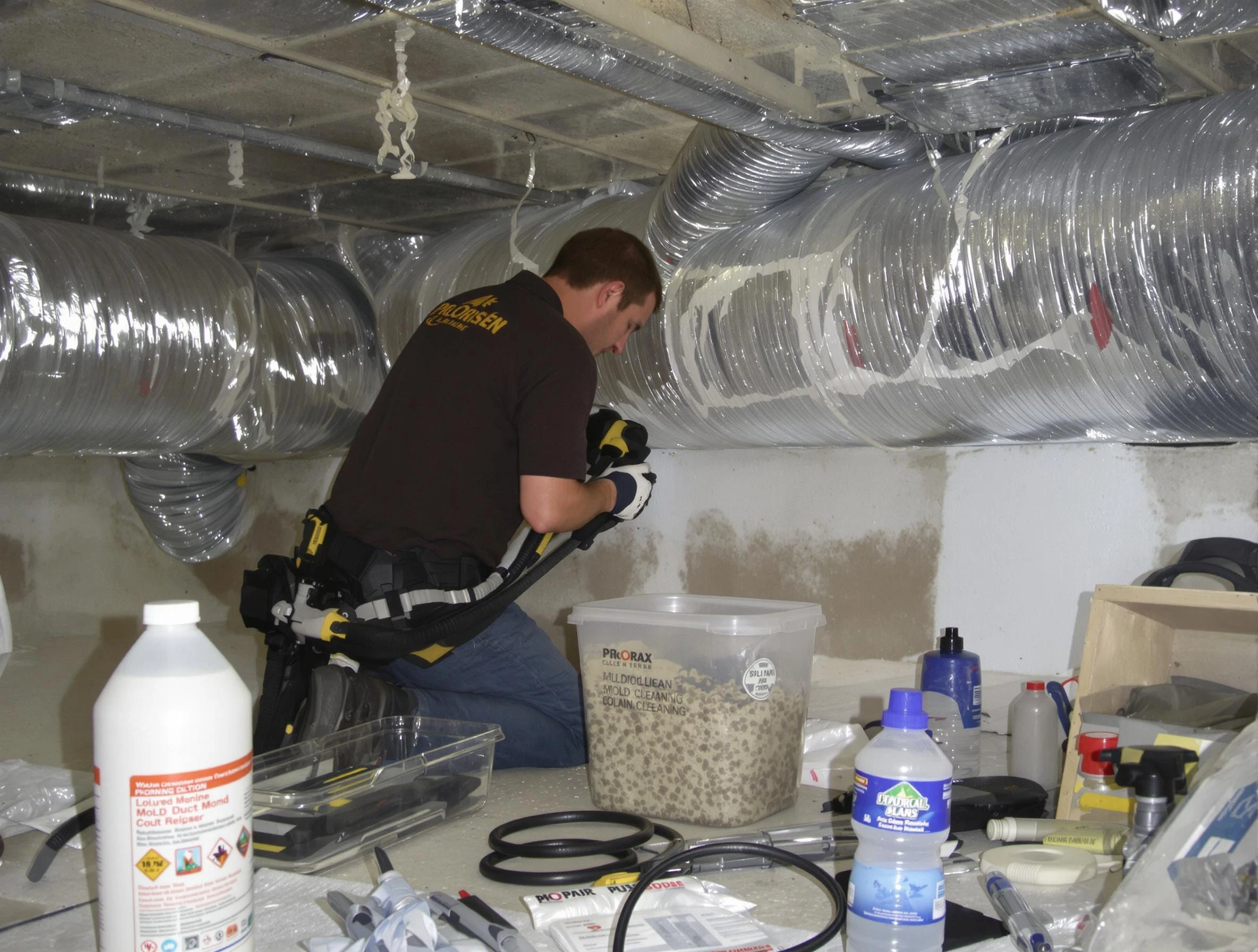 Edgewood Air Duct Cleaning specialist performing professional mold removal from air ducts in Edgewood
